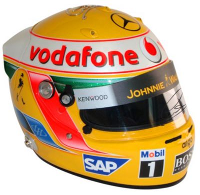 Vodafone McLaren Mercedes Signed Helmet - Monaco 2008 with Diamonds
