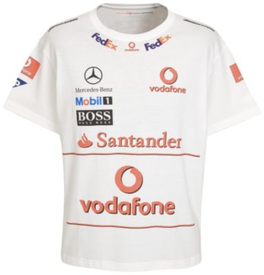 Vodafone McLaren Mercedes Team Sponsor T-Shirt - White - Kids
