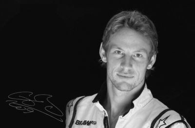 Brawn GP Jenson Button Signed Framed Photo - 2009 Turkey