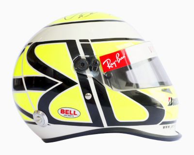 Brawn GP Signed Jenson Button 1:2 Scale Helmet