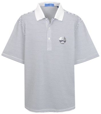 Ryder Cup Fairway And Greene Pureformance Stripe Crested Polo Shirt - Classic Blue/White