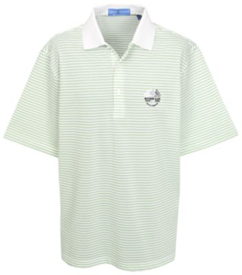 Ryder Cup Fairway And Greene Pureformance Stripe Crested Polo Shirt - Green Apple/White
