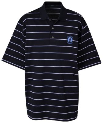 The Open Marbas Veneto Stripe Crested Short Sleeve Polo Shirt - Navy