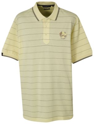 Ryder Cup Glenmuir Valderrama Pencil Stripe Cotton Pique Polo Shirt - Lemon Sorbet/Latte