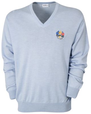 Ryder Cup Oscar Jacobson Merino V-Neck Sweater - Grey Melange