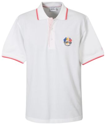 Ryder Cup Oscar Jacobson Mercerised Cotton Pique Knit Polo Shirt - Pink/Coral/White