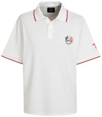 Ryder Cup Ashworth Cotton Polo Shirt - White/Racing Red