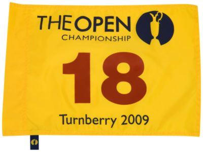 The Open Pin Flag - Yellow/Navy