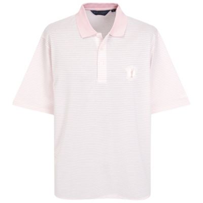 The Open Ralph Lauren Polo Mercerised Stripe Polo - Resort Pink/White
