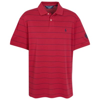 The Open Ralph Lauren Pinpoint Mesh Polo Shirt - British Red/Newport Navy