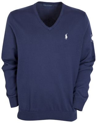 The Open Ralph Lauren  Long Sleeve V-Neck Sweater - Newport Navy/Deckwash White