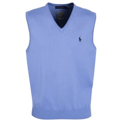 The Open Ralph Lauren  Sleeveless V-Neck Sweater - Lake Blue/Newport Navy