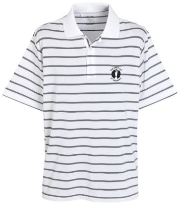 The Open Adidas Climacool Textured Stripe Polo - White/Black