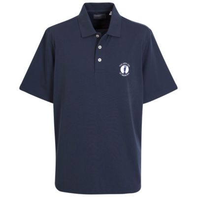 The Open 2010 Ashworth Short Sleeve Button High-Twist Jersey Solid Polo - Navy