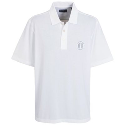 The Open 2010 Ashworth Short Sleeve Button High-Twist Jersey Solid Polo -White