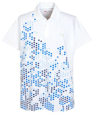 Puma Invisi Graphic Polo - White/Strong Blue