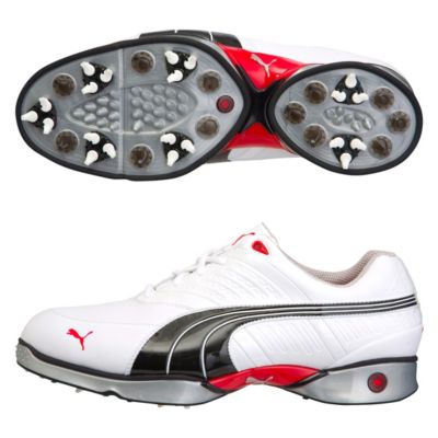 Puma Harpia Shoes - White/Black/High Risk Red/Silver Metallic