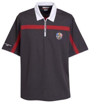 Ryder Cup Glenmuir Coldra Polo Shirt - Charcoal/White/Garnet