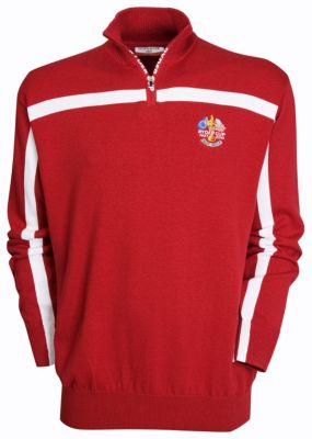 Ryder Cup Glenmuir Porthcawl 1/4 Zip Sweater - Garnet/White