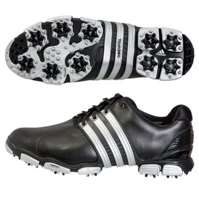 adidas Tour 360 4.0 Golf Shoes - Black/Black/Metallic Silver
