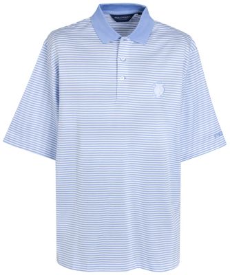The Open Ralph Lauren Short Sleeve Mercerised Stripe Polo - Gentry Blue/White