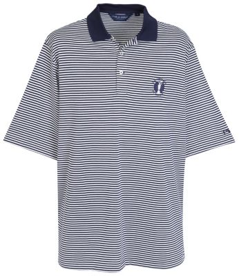 The Open Ralph Lauren Short Sleeve Mercerised Stripe Polo - Windsor Navy/White