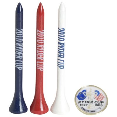Ryder Cup 2010 Tees and Ballmarker Set -USA