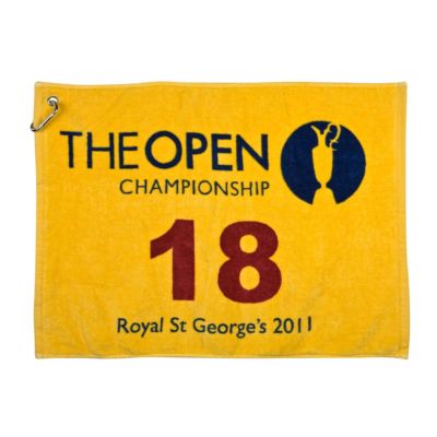 The Open 2011 Royal St George's Printed 18th Green Pin Towel - Yellow
