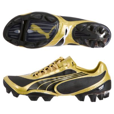 Puma v1 08 I Firm Ground Football Boots - Black/Gold