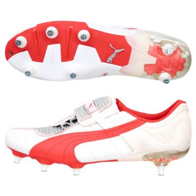 Puma v-Konstrukt III Soft Ground Football Boot - White/Red/Silver