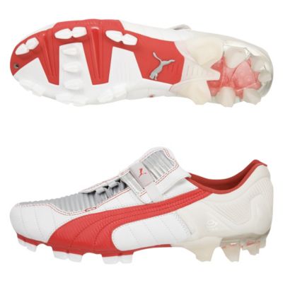 Puma v-Konstrukt III GCi Firm Ground Football Boot - White/Red/Silver