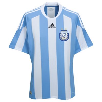 Argentina Home Shirt 2009/10 - Columbia Blue/White
