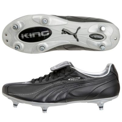 Puma King XL Soft Ground Football Boots - Black/Black/Silver