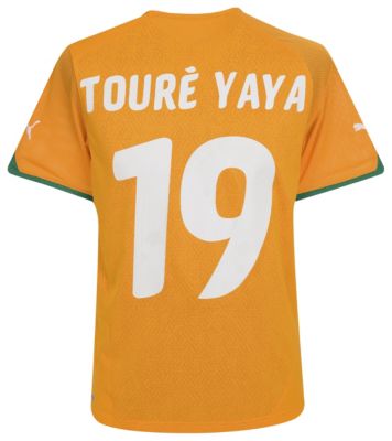 Ivory Coast home shirt 2009 - 2011 "Yaya Toure 19" printed