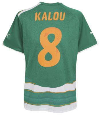 Ivory Coast away shirt 2009 - 2011 - "Kalou 8" printed