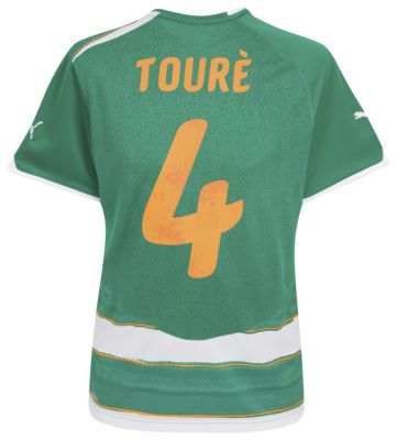 Ivory Coast away shirt 2009 - 2011 - "Toure 4" printed