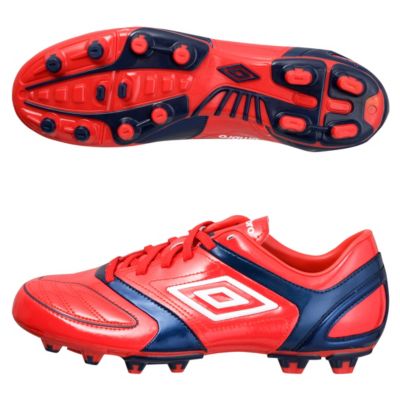 Umbro Stealth Cup Hard Ground Football Boots - Red/White/Navy - Kids