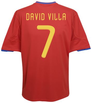 Replica Spain home shirt 2009 - 2010 - "David Villa 7" printed