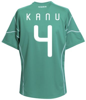 Replica Nigeria home shirt 2009 - 2010 - "Kanu 4" printed