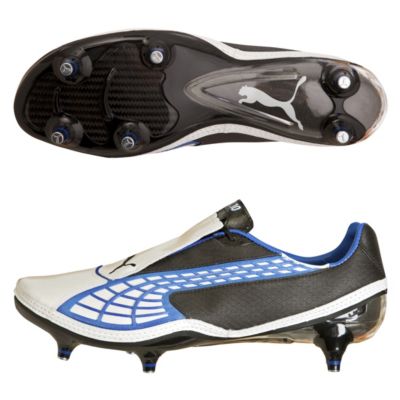 Puma v1.10 Soft Ground Football Boots - White Pearl/Black/Royal