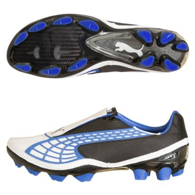 Puma v1.10 i Firm Ground Football Boots - White Pearl/Black/Royal