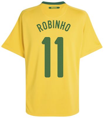 Replica Brazil home shirt 2010 - 2012 - "Robinho 11" printed