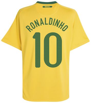 Replica Brazil home shirt 2010 - 2012 - "Ronaldinho 10" printed