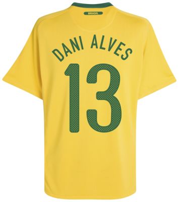 Replica Brazil home shirt 2010 - 2012 - "Dani Alves 13" printed