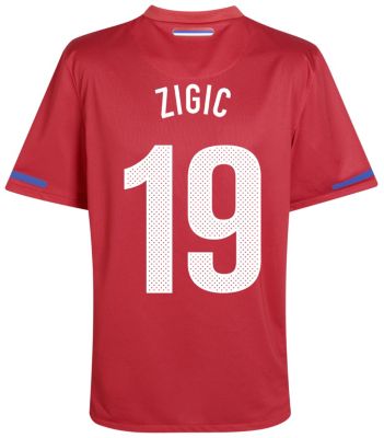 Replica Serbia home shirt 2010 - 2012 - "Zigic 19" printed