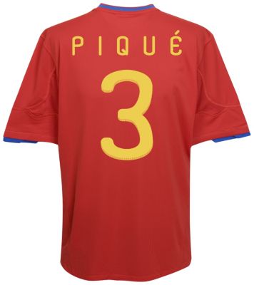 Replica Spain home shirt 2009 - 2010 - "Pique 3" printed