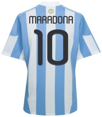 Argentina Home Shirt 2009 - 2010 - "Maradona 10" printed