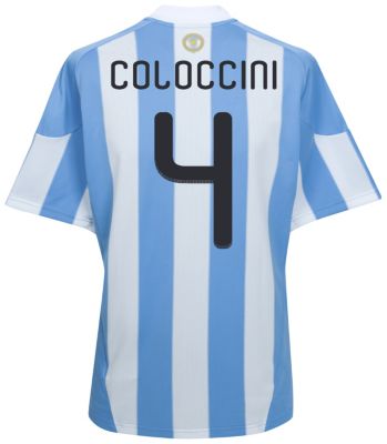 Replica Argentina Home Shirt 2009 - 2010 - "Coloccini 4" printed