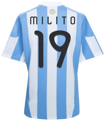 Replica Argentina Home Shirt 2009 - 2010 - "Milito 19" printed