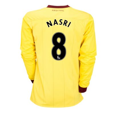 Arsenal Away Shirt 2010/11 with Nasri 8 Printing - Long Sleeved